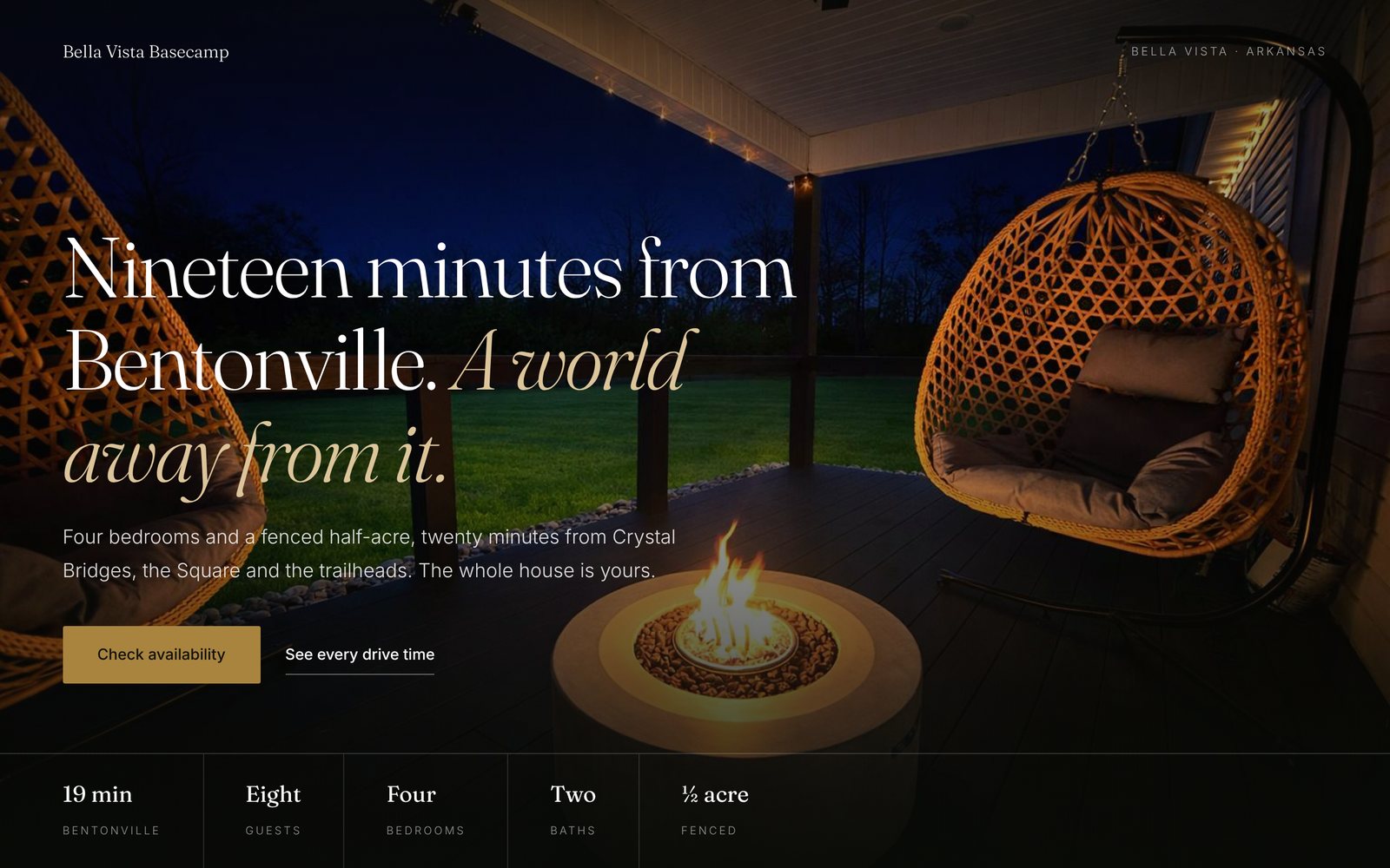 Bella Vista Basecamp website, built by Deploy Marketing