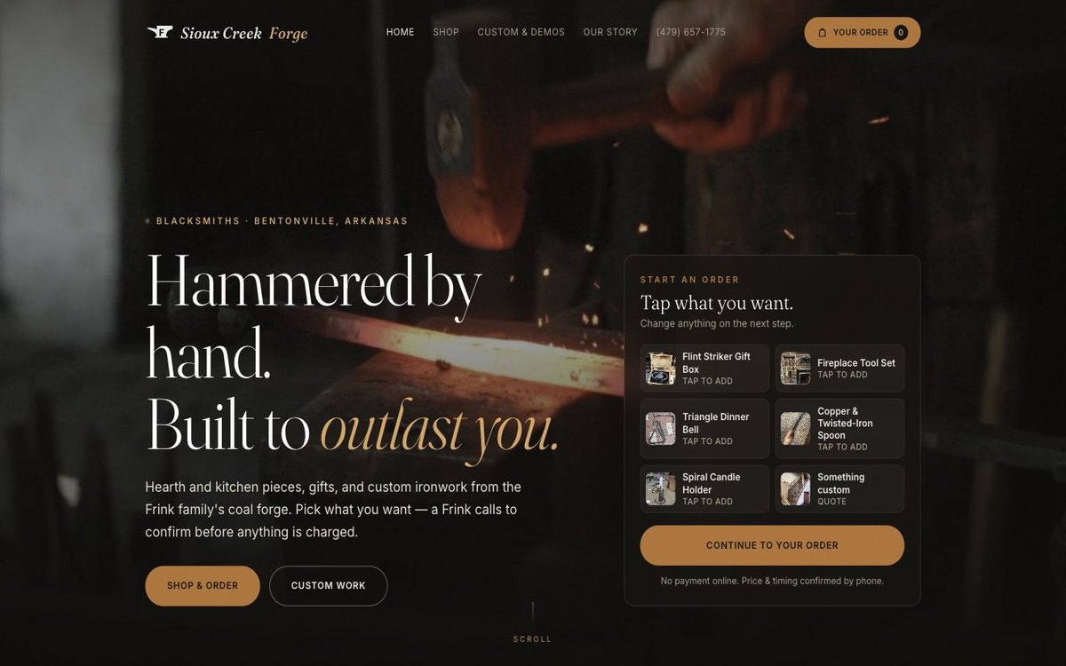 Sioux Creek Forge website